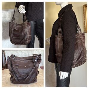 Fossil Leather Hobo Tote Shoulder Bag